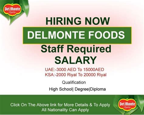 del monte job vacancies